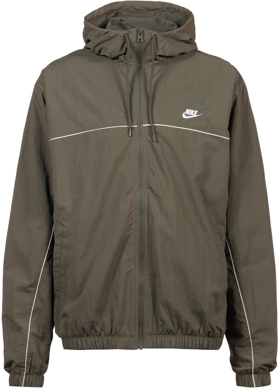 Nike Sportswear Prechodná bunda 'Club Athlete'  kaki / čierna / biela