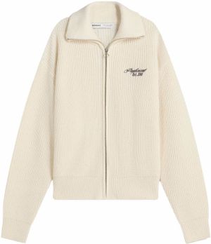 Bershka Kardigán  tmavohnedá / biela ako vlna