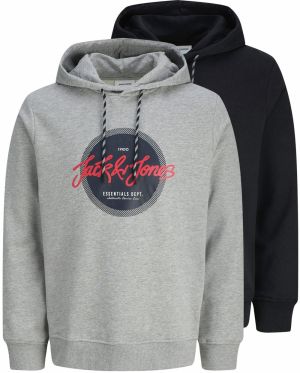 JACK & JONES Mikina 'JJURBAN'  námornícka modrá / sivá melírovaná / červená / čierna / biela