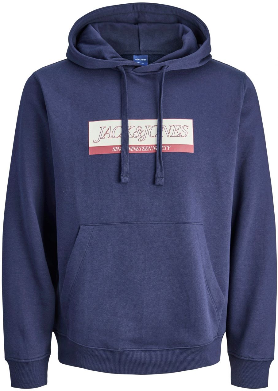 JACK & JONES Mikina 'JORINWOOD'  námornícka modrá / karmínovo červená / biela