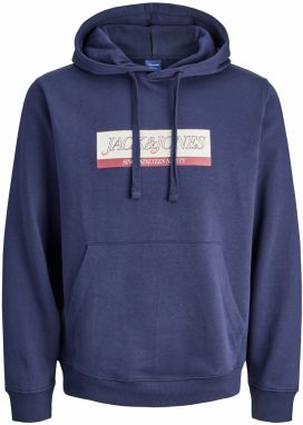 JACK & JONES Mikina 'JORINWOOD'  námornícka modrá / karmínovo červená / biela