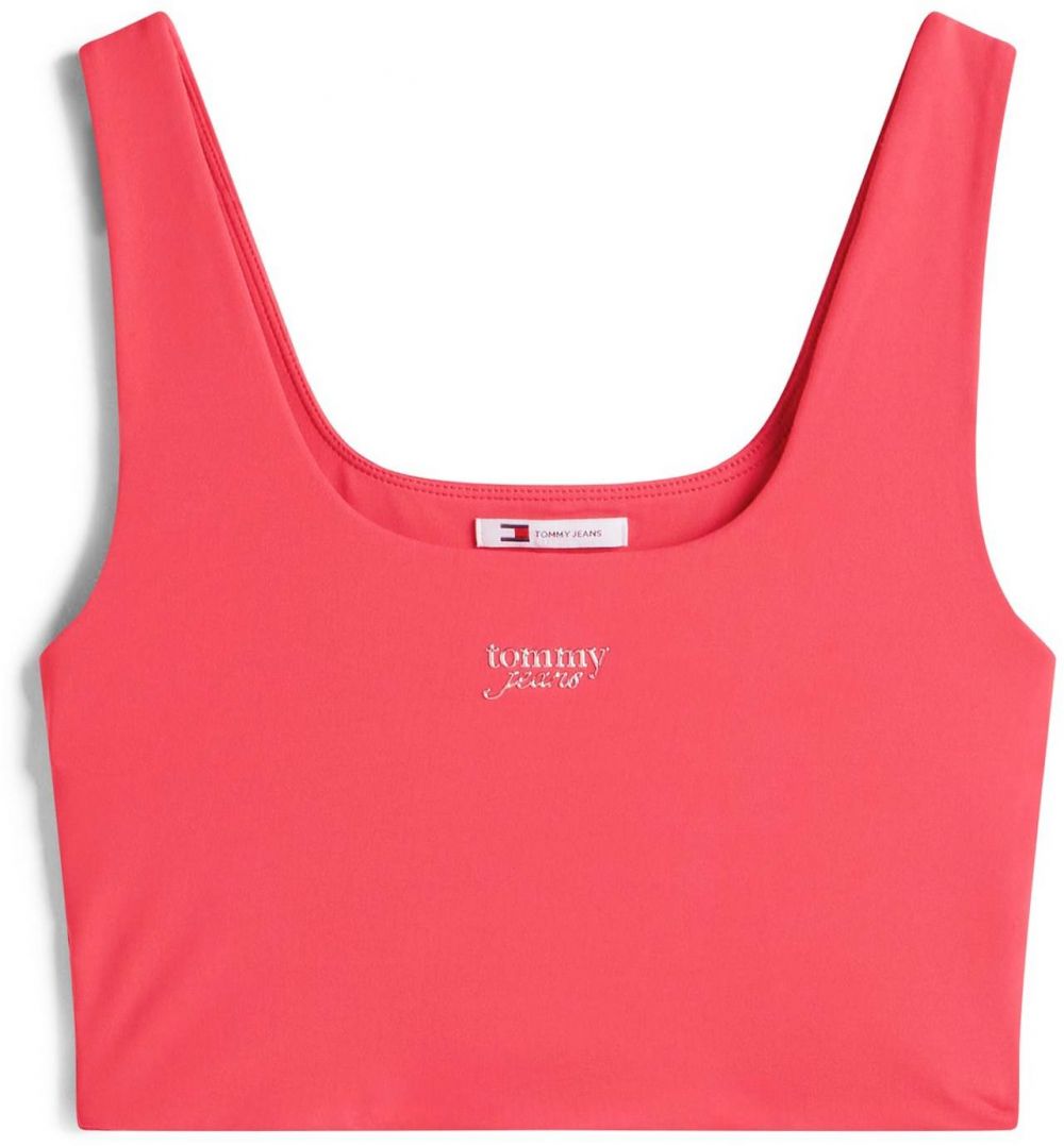 Tommy Jeans Top  svetločervená / strieborná