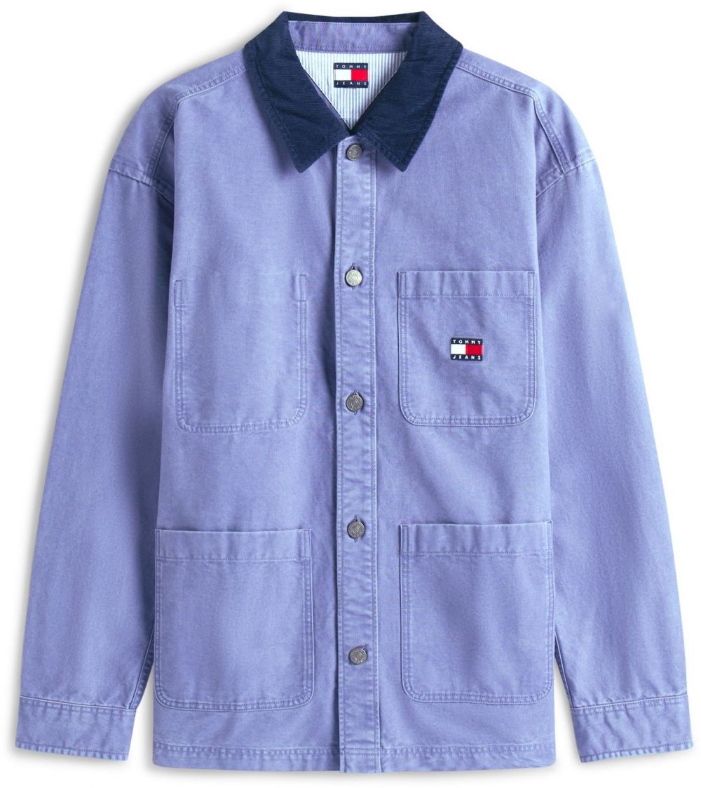 Tommy Jeans Prechodná bunda  námornícka modrá / modrosivá