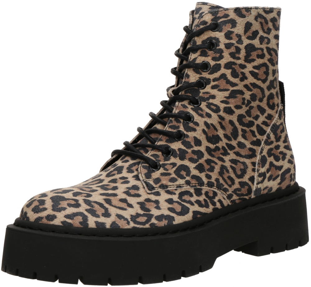 STEVE MADDEN Šnurovacie členkové čižmy 'Skylar'  kapučíno / tmavohnedá / čierna