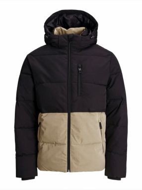 JACK & JONES Zimná bunda 'JJEOWEN'  béžová / čierna