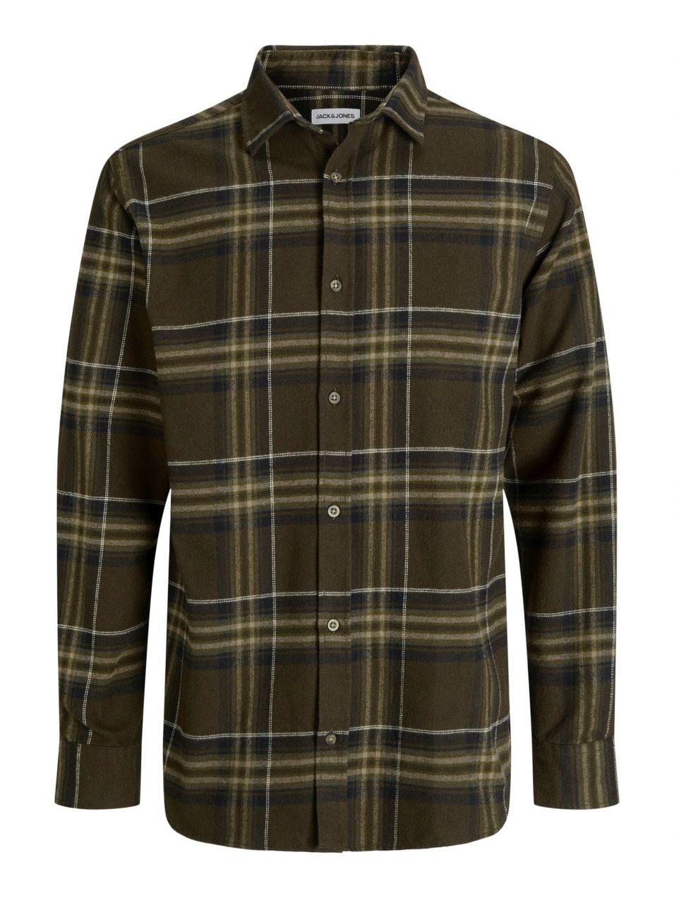 JACK & JONES Košeľa 'JJJOSHUA'  svetlohnedá / tmavohnedá / čierna / biela