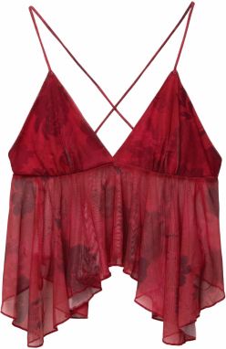 Pull&Bear Top  červená / rubínová / čierna