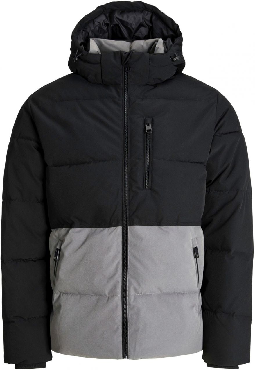 JACK & JONES Zimná bunda 'JJEOWEN'  sivá / čierna
