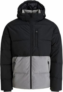 JACK & JONES Zimná bunda 'JJEOWEN'  sivá / čierna