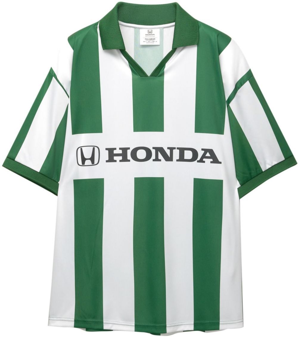 Pull&Bear Tričko 'HONDA'  zelená / čierna / biela