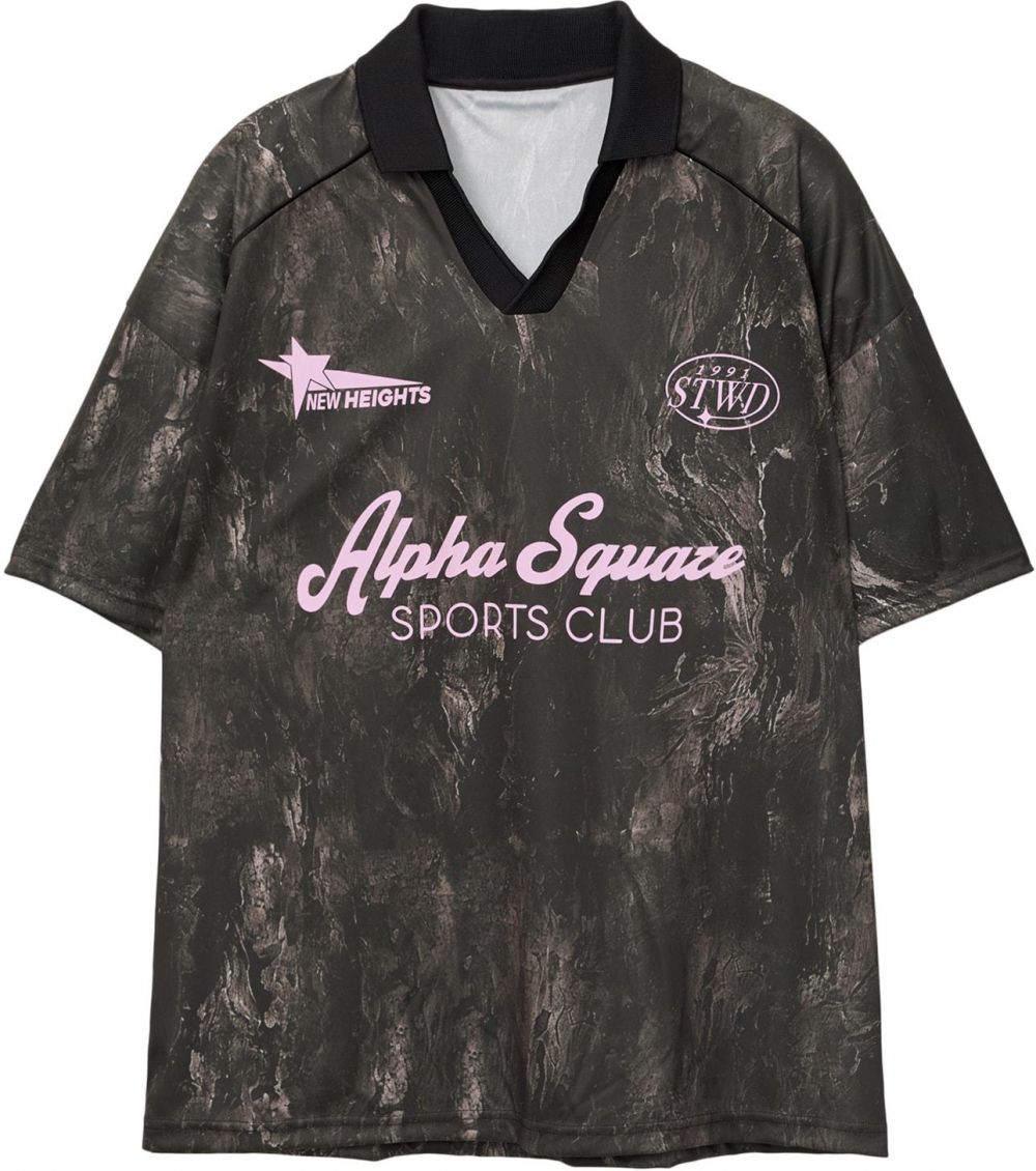 Pull&Bear Tričko 'STWD ALPHA SQUARE SPORTS'  béžová / tmavohnedá / ružová