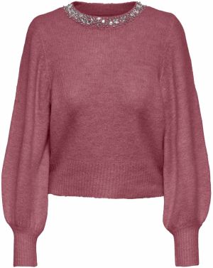 ONLY Sveter 'ONLELSA'  purpurová / strieborná