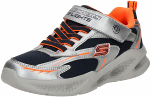 SKECHERS Tenisky 'METEOR-LIGHTS'  neónovo oranžová / čierna / strieborná