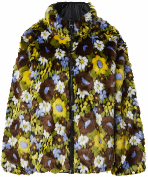 TOPSHOP Prechodná bunda 'CELIA'  modrá / tmavohnedá / žltá / svetlozelená