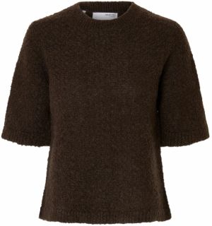 SELECTED Sveter 'SLFLELOU'  tmavohnedá