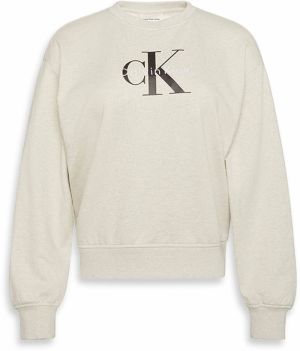 Calvin Klein Jeans Mikina  sivá melírovaná / čierna / biela