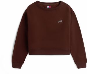 Tommy Jeans Mikina  tmavohnedá