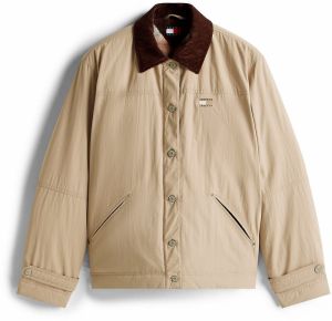 Tommy Jeans Prechodná bunda  béžová / hnedá