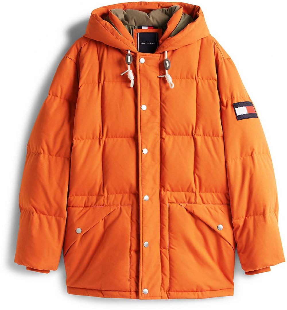 TOMMY HILFIGER Zimná parka  oranžová / červená / čierna / biela
