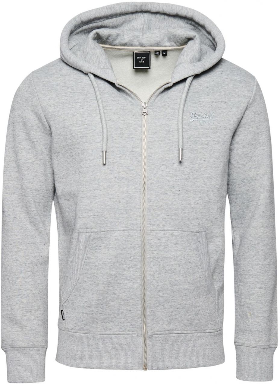 Superdry Tepláková bunda  sivá melírovaná