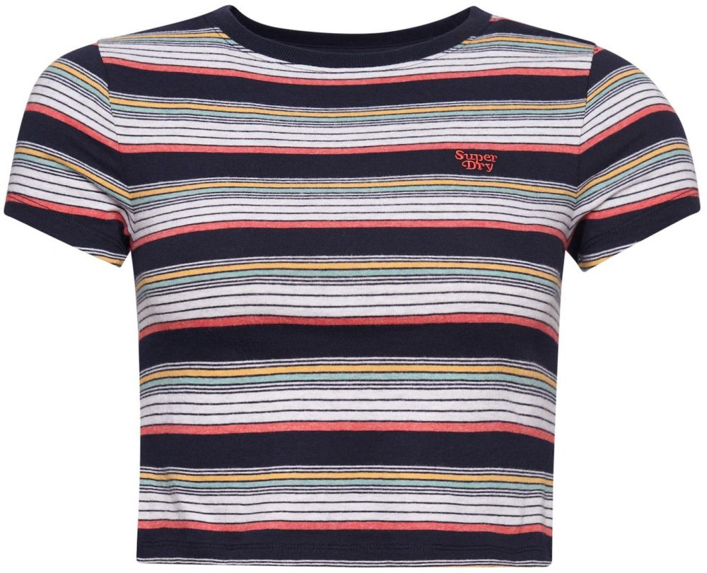 Superdry Tričko  námornícka modrá / mätová / červená / biela