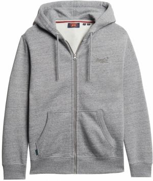 Superdry Tepláková bunda 'ESSENTIAL'  sivá melírovaná