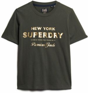 Superdry Tričko  zlatá / kaki