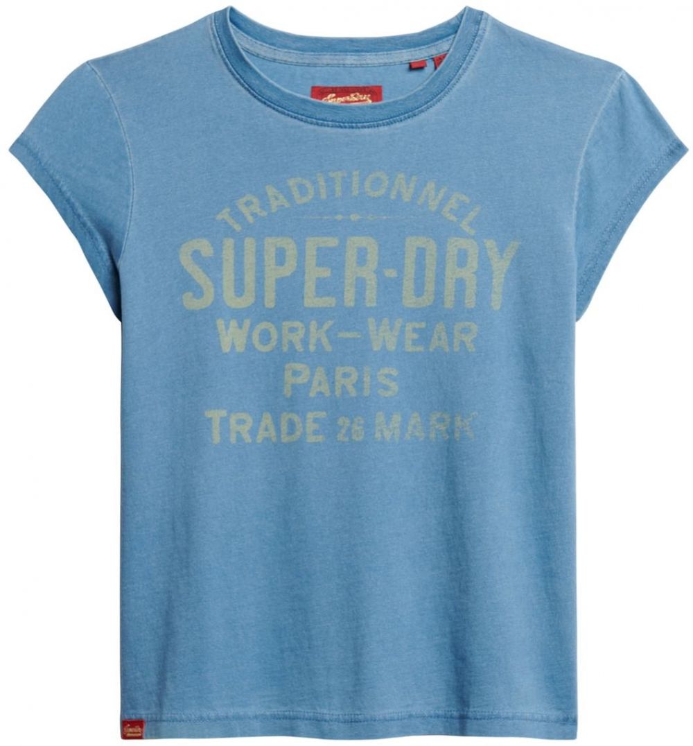 Superdry Tričko  modrá / kaki