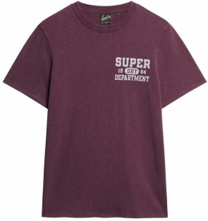 Superdry Tričko  burgundská / šedobiela