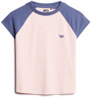 Superdry Tričko 'Essetial'  modrofialová / pastelovo ružová