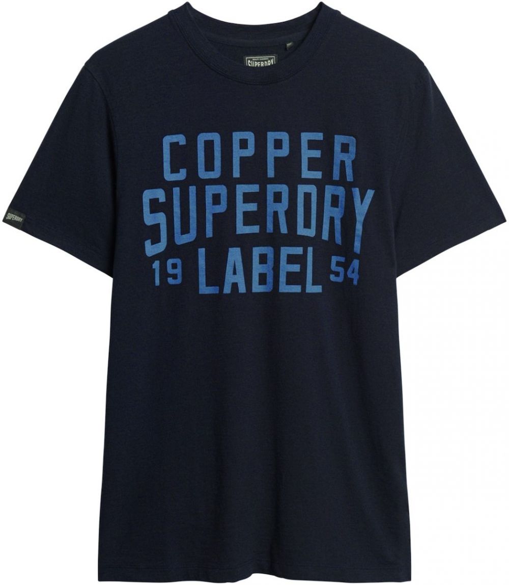 Superdry Tričko 'Copper'  námornícka modrá / modrosivá
