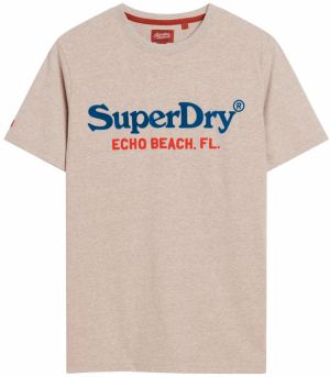 Superdry Tričko 'Venue'  béžová / tmavomodrá / červená