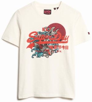 Superdry Tričko 'TOKYO'  modrá / sivá / ohnivo červená / biela