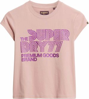 Superdry Tričko  tmavofialová / ružová