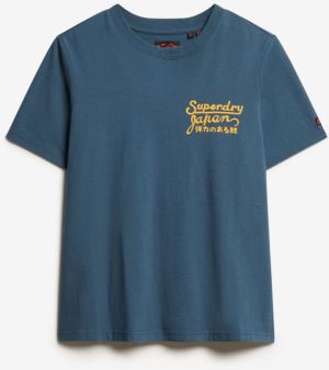Superdry Tričko 'TOKYO'  zafírová / žltá / olivová