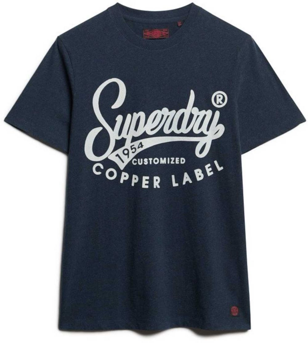 Superdry Tričko 'COPPER'  tmavomodrá / biela