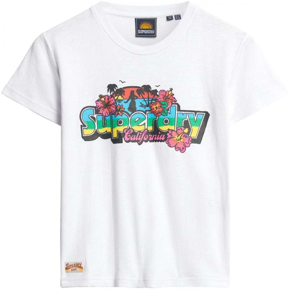Superdry Tričko 'Cali'  žltá / zelená / ružová / biela