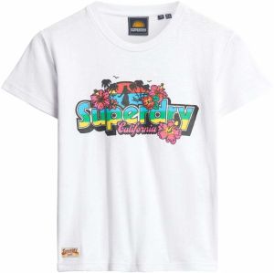 Superdry Tričko 'Cali'  žltá / zelená / ružová / biela