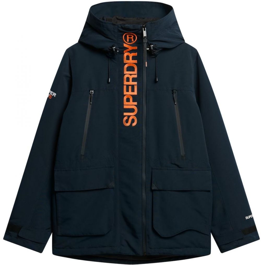 Superdry Zimná bunda  námornícka modrá / oranžová