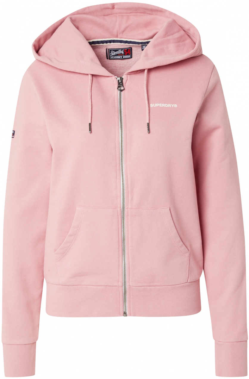 Superdry Tepláková bunda  ružová / biela