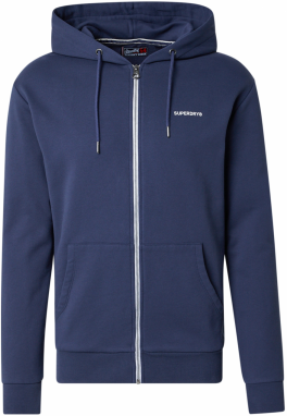 Superdry Tepláková bunda  námornícka modrá / šedobiela