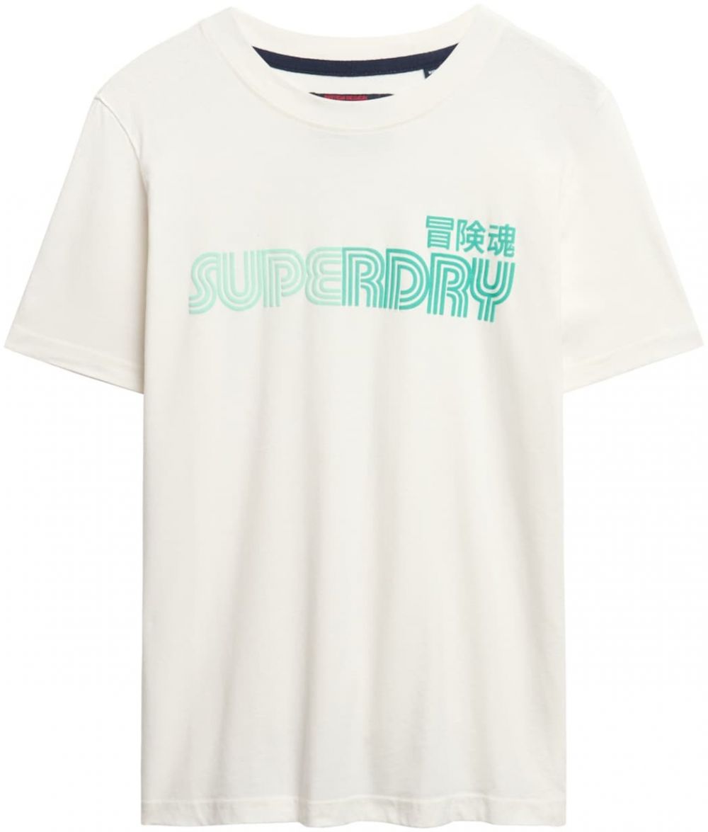 Superdry Tričko  nefritová / svetlozelená / biela