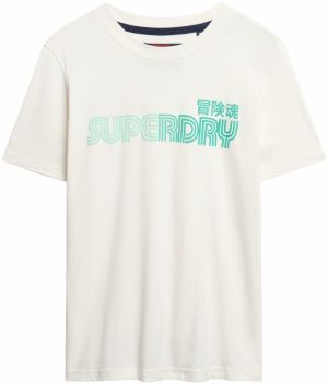 Superdry Tričko  nefritová / svetlozelená / biela