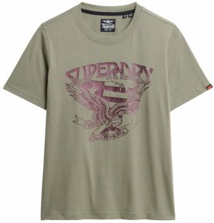 Superdry Tričko 'American Eagle'  čokoládová / olivová