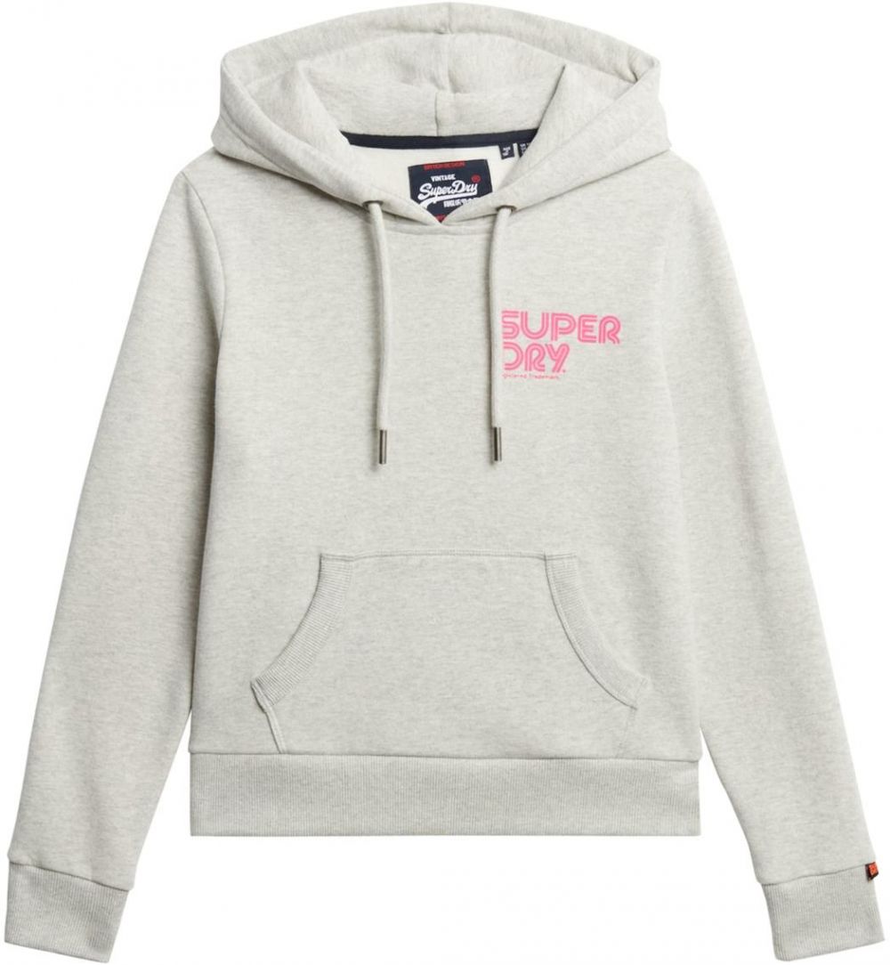 Superdry Mikina  svetlosivá / ružová