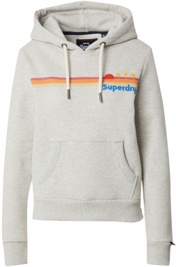 Superdry Mikina  modrá / svetlosivá / oranžová / červená