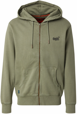 Superdry Tepláková bunda 'Essential'  antracitová / kaki
