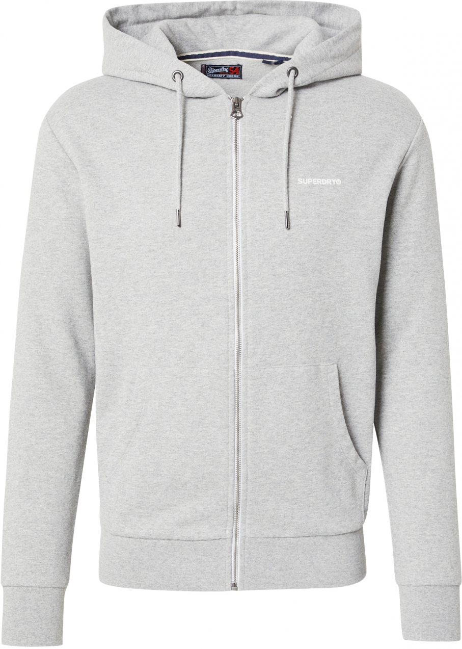 Superdry Tepláková bunda  sivá melírovaná