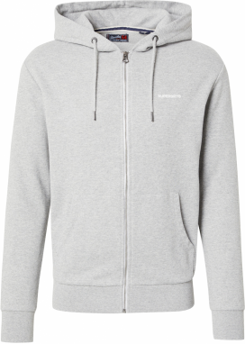 Superdry Tepláková bunda  sivá melírovaná
