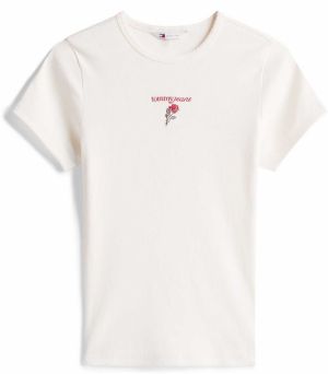 Tommy Jeans Tričko  zelená / červená / biela